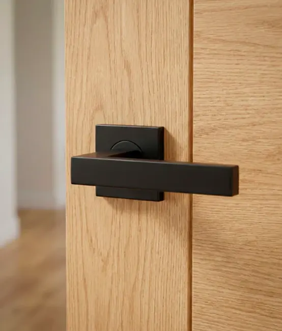 poignée noir mat pour portes intérieurs en bois