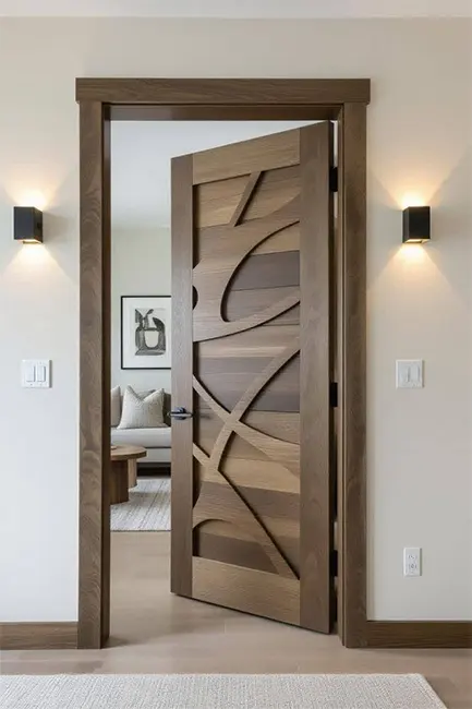 porte en bois massif sur mesure au Maroc pour intérieur et entrée