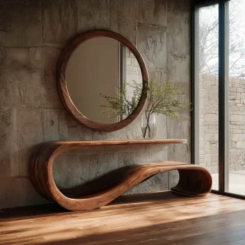 Ébénisterie artisanat meuble console